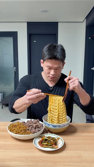 짜파게티 먹기 전 라면 웜업 #라면 #먹방 #ramen #noodles #mukbang